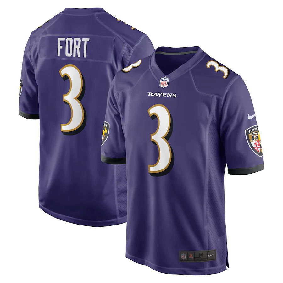 Men Baltimore Ravens #3 LJ Fort Nike Purple Game Player NFL Jersey->baltimore ravens->NFL Jersey